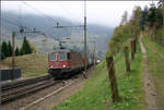 Die Gotthard-Nordrampe hoch -

... an einem trüben Novembertag. Güterzug auf der mittleren Streckenebene oberhalb von Wassen. 

01.11.2005 (M)