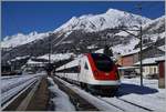Ein ICN nach Lugano bei der Durchfahrt in Airolo.
11. Februar 2016