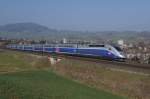 TGV Duplex 4704 verlsst am 21.3.12 Frick in Richtung Zrich.