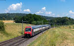 Re 450 001 als S 18947 (Schaffhausen - Uster) bei Jestetten 22.6.26