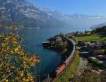 Railjet Zürich-Wien am Walensee bei Mühlehorn  28.