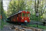 Die Saison 2026 der Blonay Chamby Bahn ist eröffnet: In Chaulin Bifurcation ist der Bernina Bahn RhB ABe 4/4 I N° 35 der Blonay Chamby Bahn mit zwei Reisezugwagen auf dem Weg nach Blonay.