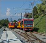 Der BVB Beh 4/8 93 verlässt als Regionalzug 23 von Villars sur Ollon nach Bex den Bahnhof Gryon.