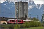 S1 1523 mit ABe 4/16 3104 in Landquart. (25.04.2017)