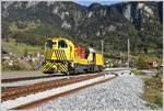 Xmf 6/6 24402 auf dem im Bau befindlichen Doppelspurabschnitt zwischen Landquart und Malans. (23.10.2019)