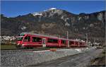 S1 1523 nach Rhäzüns mit ABe 4/16 3103 vor dem Vilan 2379m bei Malans. (06.12.2019)