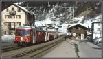 RBe 4/4 516 Pendel der RjhB in Klosters Dorf, wohin sie heutzutage nur ausnahmsweise gelangen.