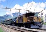 RhB Dampf-Extrazug 3031 Landquart - Davos Platz vom 09.05.1999 in Schiers mit Vorspannlok Ge 6/6I 414 - G 4/5 107 - B 2245 - B 2246 - D 4052II - B 2060 - C 2012 - A 1102