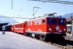 RhB Entlastungszug fr Reise-Gruppen 1035 von Landquart ber Davos-Platz nach Filisur vom 26.08.1998 in Landquart mit E-Lok Ge 4/4I 610 - B 2434 - B 2429 - B 2450 - B 2446.