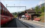 Vermutlich das kleinste und gemtlichste Bahnhofbuffet der Schweiz am Bahnhof Saas. (24.09.2009)