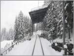 Winterimpressionen zwischen Davos und Klosters. Hier fhrt die Luftseilbahn Klosters - Gotschnagrat ber die RhB. (18.10.2009)