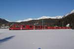 ABe 8/12 3509 erreicht am 27.12.11 mit dem RE 1045 Davos Dorf.