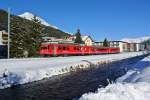 Auf einem Skizug Umlauf Davos-Klosters war heute ein Stammnetzpendel im neuen Farbkleid im Einsatz.