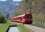 Regio nach Davos-Platz zwischen Malans und Grüsch.Vor dem Allegra Triebzug der Steuerwagen 1755.22.04.15