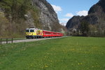 Regionalzug von Davos nach Landquart zwischen Grüsch und Malans.11.04.16