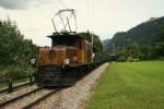 Extrazug Landquart - Davos - Filisur und zurck mit Ge 6/6 414 am 14.8.2010 unterwegs zwischen Klosters Dorf und Platz.