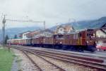 RhB Salonzug 3053 von Landquart nach Schiers am 01.09.1996 in Schiers mit E-Lok Ge 2/4 222 - Ge 6/6 I 411 - Ge 4/6 353 - D 4052I - AS 1143 - AS 1141 - AS 1144.