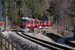 Regionalzug von Davos-Platz nach Landquart zwischen Grüsch und Malans.24.02.14