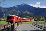 S1 1508 mit Be 4/4 514 und Steuerwagen 1715 vor dem Vilan bei Landquart.