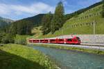 Der ABe 4/16 3120 fährt als R 1814 von Filisur nach Davos, hier zwischen Davos Glaris und Davos Frauenkirch.