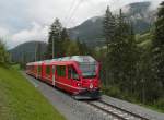 In der Nähe von Filisur befindet sich ein dort gestarteter Allegra auf der Fahrt nach Davos Platz (23.08.2014).