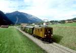 RhB Extrazug fr GRAUBNDEN TOURS 3238 von Disentis nach Landquart vom 30.08.1997 bei Campliun mit E-Lok-Oldtimer Ge 2/4 222 - B 2247 - B 2246 - D 4052I.