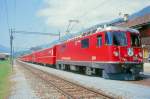 RhB REGIONALZUG 244 von Disentis nach Chur am 23.05.1998 in Trun mit E-Lok Ge 4/4II 620 - Z 95 - D 4207 - A 1224 - B 2346 - B 2349 - B 2471.