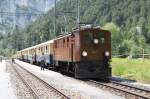 Jubilum,100 Jahre Chur-Disentis.Ge 4/6 353(SLM/MFO 1914)mit Pullmann Wagen  bei einem Zwischenhalt in Versam/Safien am 16.06.12