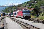 Jubilum,100 Jahre Chur-Disentis.Der Glacier Express bei der Durchfahrt in Ilanz.16.06.12    