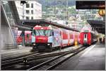 Ge n4/4 III 650  Seewis-Valzeina  bernimmt in Chur die GlacierExpress 905 und 907 zur Weiterfahrt nach Disentis/Mustr.