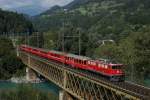 Auf dem RE Disentis/Mustr - Scuol-Tarasp wurde am 31.08.2013 neben den planmssigen Ge 4/4 II auch die Ge 6/6 II 707 eingesetzt.