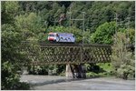 Alleinfahrende Ge 4/4 III 650  Seewis-Valzeina  auf der Hinterrheinbrücke bei Reichenau-Tamins.