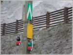 Ende Langsamfahrstelle Richtung Chur beim Felssturzgebiet bei Valendas.