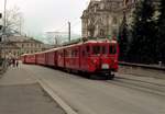 RhB, Arosa Linie, Chur, Marz 1978. Digitalisiert von einer Kodak-Folie