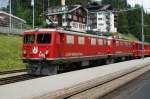 RHB Ge 4/4 I Ind Doppeltraktion Bahnhof Arosa. (Juli 2008)
Erbauer SLM/MFO/BBC / 1947 - 1953 / 11kV / 16Hz / 1180 kW/
48.0 t / 80 km/h