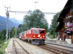 RhB Salon-Extrazug fr GRAUBNDEN TOURS 3629 von Chur nach Arosa am 30.08.1998 in Peist mit E-Lok Ge 4/4I 610 - As 1141 - WRS 3821 - As 1154.