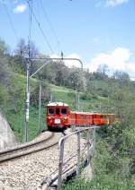RhB Regionalzug 650 von Arosa nach Chur am 15.05.1994 ca.