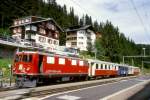 RhB SALON-Extrazug fr GRAUBNDEN TOURS 3658 von Arosa nach Chur am 30.08.1998 in Arosa mit E-Lok Ge 4/4I 610 - As 1154 - WRS 3821 - As 1141.