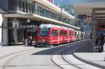 11.08h Regio nach Arosa mit angehngten Schotterwagen in Chur.09.05.11