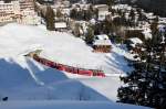 Regio nach Chur bei der Ausfahrt aus dem Arosatunnel.12.01.12