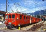 RhB REGIONALZUG 655 von Chur nach Arosa am 06.09.1996 in Chur mit mit Triebwagen ABDe 4/4 482II - DZ 4231 - B 2317 - ABt 1701I) Hinweis: noch Gleichstrombetrieb.