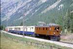 RhB Extrazug ALPIN-CLASSIC-PULLMAN-EXPRESS fr GRAUBNDEN TOURS 3527 von Chur nach Pontresina am 28.08.1998 im Val Bever mit Oldtimer-E-Lok Ge 4/6 353 - D 4062 - As 1143 - As 1144 - As 1141.