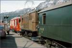 Gem 4/4 801 als Vorspann vor Ge 2/4 222 und D4203 in Samedan.