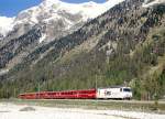 RhB SCHNELLZUG 531 von Chur nach St.Moritz am 07.10.1999 im Val Bever mit E-Lok Ge 4/4III 643 - D 4224 - B 2434 - B 2353 - B 2381 - A 1246 - A 1283.