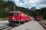 Ge 4/4 I 610  Viamala  am 14. August 2011 mit dem Railrider in Preda.