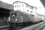 RhB Rangierfahrt am 03.06.1993 in Samedan mit E-Lok Ge 2/4 221.Hinweis: gescanntes Dia  