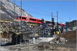 Neubau 2. Hinterrheinbrücke in Reichenau-Tamins. S2 1562 nach Chur mit ABe 4/16 3105. (13.02.2018)