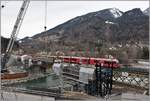 Bau 2.Hinterrheinbrücke RhB in Reichenau-Tamins.