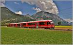 S1 1519 nach Rhäzüns mit ABe 4/16 3104 bei der Kapelle Sogn Mang bei Bonaduz. (05.06.2018)