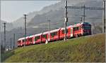 S1 1523 nach Rhäzüns mit ABe 4/16 3101 nach der Hinterrheinbrücke in Reichenau-Tamins.